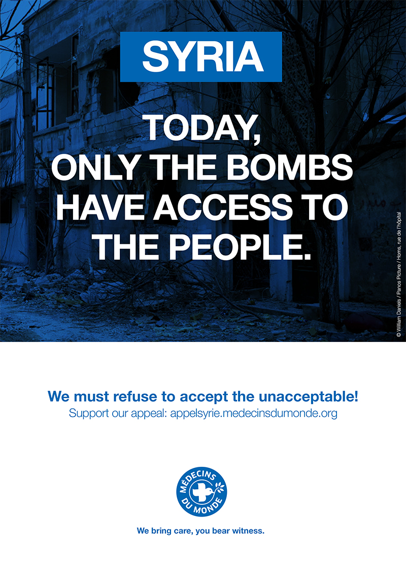 A Call to Syria: Today, only bombs have access to civilians.